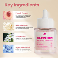 Sérum Lumineux Personnalisé Coréen Effet Verre à la Pêche et à l'Acide Hyaluronique, Recette de Rajeunissement Profond, Lifting Raffermissant et Correcteur de Taches Brunes