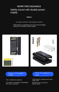 Điện vân tay Mã cửa kính Khóa thẻ chìa khóa an toàn khóa cửa an toàn ttlock BLE App điện thoại mở khóa cửa kính thông minh khóa cửa - Product Image 4