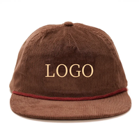 5 Panel Premium Custom Borduurwerk Oxford Corduroy Baseballpet Lage Profiel Hoge Kwaliteit Flat Bill Aanpassen Groothandel Sportief