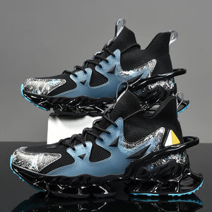 एडिट ब्रांड लोगो कस्टम डिजाइनर फैशन स्पोर्ट्स स्नीकर्स बुना हुआ ब्लेड टीपीयू सोल कूल रनिंग शूज़ पुरुष बास्केटबॉल स्टाइल जूते - Product Image 5