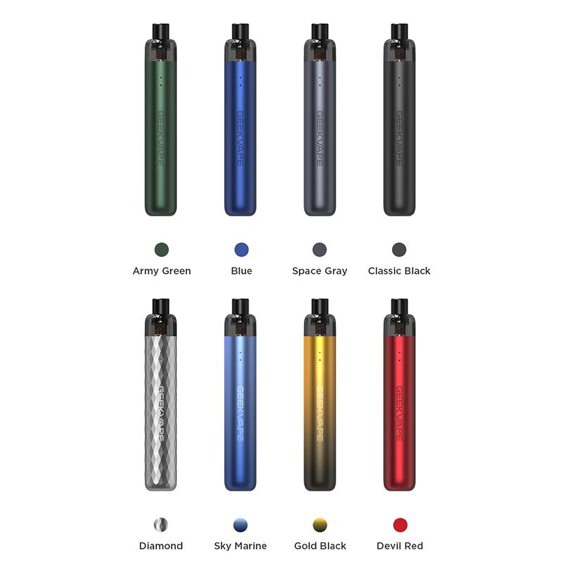 Stunning new colors delicate and eye-catching geekvape wenax s-c vape pod kit with improved cartridge for better MTL vaping