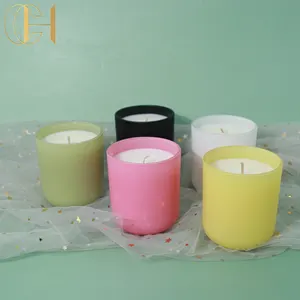 C&H Custom Wholesale High Quality Colorful Natural Handmade Aromatic Gift With Sticker Word In Glass Scented Candle