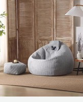 Fauteuil pouf pliable et inclinable de style moderne, de haute qualité, épaissi, pour petit salon/dortoir, intérieur en tissu, forme goutte d'eau