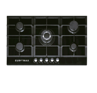 Table de cuisson à gaz encastrable 5 brûleurs en verre trempé, avec protection anti-extinction de flamme, pour usage domestique (OEM/ODM usine)