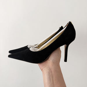 Pumps en daim élégantes Love avec un talon aiguille fin de 85 mm, emblème doré sur le talon, plat de 15 mm, 65 mm pour femmes - Product Image 6