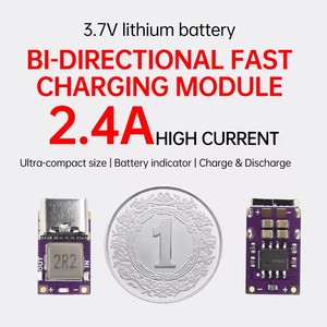 Module de charge et de décharge intégré <span class=keywords><strong>DC5V</strong></span> 2.4A 3.7V4.2V 18650 Module d'alimentation de batterie au lithium type-c - Product Image 3
