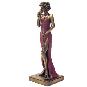 تمثال مغني أمريكي يدوي الصنع بالجملة، تمثال مغني جاز من البولي ريزين، تمثال مغني أسود من فرقة الجاز - Product Image 3