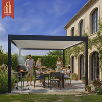 Pergola à lames orientables sur mesure, décorative, pour jardins, patios et balcons, avec structure thermolaquée et bois traité sous pression