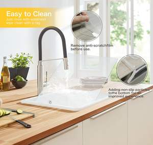 Tabla de Cortar de Acrílico con Borde Elevado, Tabla de Cortar para Encimera, Antideslizante, No Tóxica, Esencial para Apartamentos, Accesorio de Cocina - Product Image 5