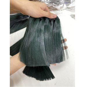 ช่อผมด้านหน้าแบบมีลูกไม้ผมมนุษย์สองชั้นเรียงเหมือนผมมนุษย์ผมตรงทรงกระดูกเวียดนามสีเขียว - Product Image 1