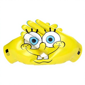 Gants de football américain en silicone XORTS Sponge Bob pour jeunes, personnalisés, pour hommes, avec fermeture auto-agrippante, doigts entiers, ultra-adhérents, sport - Product Image 1