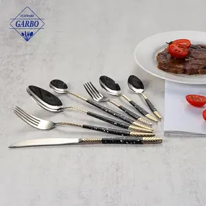 Set di posate in acciaio inossidabile 201 in metallo personalizzato brillante Hotel ristorante regalo di nozze 24 pezzi coltello cucchiaio forchetta Set promozione