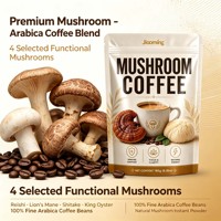 Poudre de café aux champignons instantanée avec emballage en gros sous marque privée, boisson énergisante et stimulante pour le bien-être