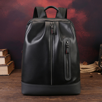 Sac à dos en cuir de vachette première couche, imperméable, pour affaires et voyages, minimaliste, souple, pour hommes
