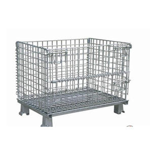 Les cages de stockage en acier galvanisées pliables portatives roulent le conteneur durable d'entrepôt pour la capacité personnalisable d'équipement de cargaison - Product Image 1