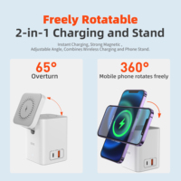 QERE KC-0801 Station de charge sans fil pour téléphone portable Charge rapide Coffre-fort Multi-fonctionnel Portable Pliable Mini chargeur sans fil