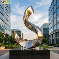 Escultura Abstracta de Acero Inoxidable con Forma de Ampersand, Pulida a Espejo, para Exteriores, Jardín, Hogar, Arte Paisajístico Moderno