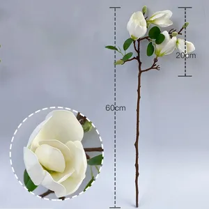 Flor Artificial de Magnolia de Alta Calidad con 5 Cabezas de PU, Tacto Real, Premium, para Decoración del Hogar - Product Image 3