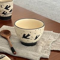 Nouvelle tasse de voyage en céramique faite à la main, style américain, ensemble tasse à café, bol et assiette, pour le thé de l'après-midi