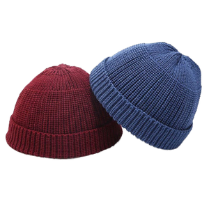 Bonnet unisexe de haute qualité en tricot jacquard uni, personnalisable avec logo, style casquette, pour la plage, le travail, camouflage, à carreaux, à motifs fruits et nœuds, modèle bas - Product Image 1