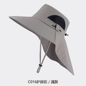 Chapeau de soleil à large bord UPF50+ respirant avec protection faciale, idéal pour le cyclisme et la pêche en extérieur, unisexe adulte, léger et à séchage rapide - Product Image 5