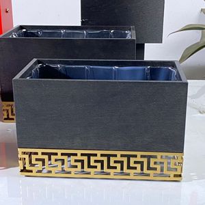 Dezun Home Furnishings Rectangular Storage Box Aluminum Base Wooden Gift Box For Home Desktop Decorative Storage - Product Image 4