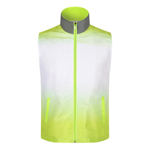 Chaleco deportivo para exteriores, reflectante con degradado de color en todo el cuerpo, con patrón de rayas, material fino para uso recreativo - Product Image 1