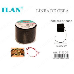 Filo cerato ILAN 1mm x 20m nero per la creazione di gioielli - Product Image 1