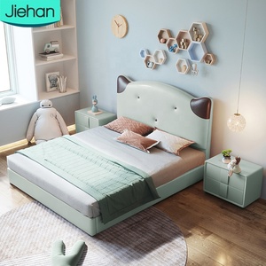 Thuis Slaapkamer Meubilair Modern Ruimtebesparend Houten Design <span class=keywords><strong>Bed</strong></span> Uitstekend Comfortabel Gestoffeerd Frame Leren Meisjes <span class=keywords><strong>Bed</strong></span> Voor Kinderen - Product Image 1