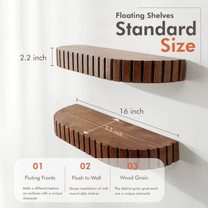 Étagères flottantes en bois de 16 pouces, style rustique moderne, boîte murale en bois pour plantes, étagères flottantes en bois massif naturel - Product Image 5