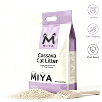 Litière pour chats écologique à base de plantes (cassava, soja, maïs) à agglomération rapide, faible en poussière, contrôle efficace des odeurs, hautement absorbante