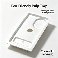 Boîte cadeau en pulpe moulée pour téléphone, résistante à l'humidité, absorbant les chocs, insert en fibre entièrement biodégradable, emballage pour téléphone