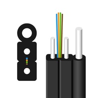 Kabel Drop Outdoor 4 Core FTTH Alchuang Fast Delivery GJYXCH dengan Penyangga Logam LSZH Putih/Hitam