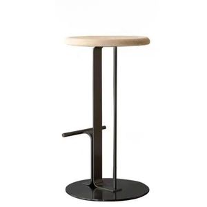 Tabourets de bar ronds modernes sans dos Siège créatif en cuir de haute qualité avec anneau solide en acier inoxydable pour restaurants hôtels HomeBars - Product Image 5
