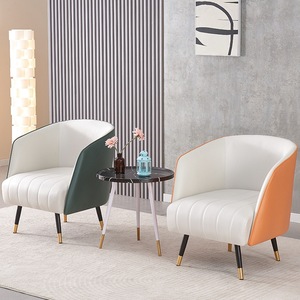 Quầy lễ tân đơn giản với Bộ ghế sofa gỗ ba mảnh kinh doanh tiếp nhận & đàm phán giải trí bàn ghế kết hợp - Product Image 3