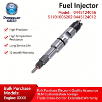 Inyector de Combustible Common Rail 100% Nuevo 0445124056 51101006202 0445124012 para Cummins QSB4.5 QSB6.7 Komatsu SAA6d107