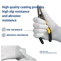 Gants de travail gris en polyester 13 jauges enduits PU, anti-statiques, de qualité supérieure, vente en gros