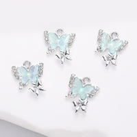 Süßer Schmetterling-Anhänger aus vergoldeter Legierung für Armbänder und Halsketten, Unisex