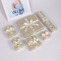 Boîtes cadeaux scintillantes directes d'usine avec nœud en ruban blanc, lot de 6 tailles, boîtes à bijoux et bonbons personnalisables avec logo pour cadeaux de mariage