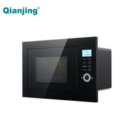 25 L built-in microwave hitam LED tampilan menu elektronik kontrol digital digenggam barbekyu dengan rak panggangan oven microwave