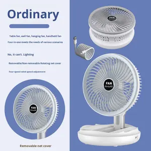 Plastic Mechanisch Licht Opvouwbare Opslagventilator Kantoor Slaapzaal Thuis Telescopische Nachtlampje Aan De Muur Gemonteerde Desktop Opvouwbare Ventilator - Product Image 6