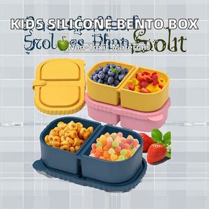Silicone Foldable 2-Compartment Sauce & Seasoning <b>Box</b> with Lid, Leak-Proof Silicone Snack & Salad <b>Container</b> - Product Image 3