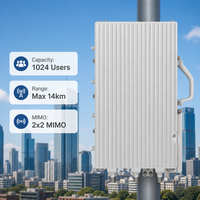 Estación Base LTE FDD ENB para Exteriores de Largo Alcance, 2x40W, 46dBm, Estación Macro, 1024 Usuarios, IP66, Resistente, Penetración Profunda, 4G BTS