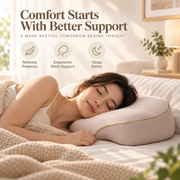Vente en gros oreiller cervical ergonomique respirant à contour 3D, housse amovible, support de cou en mousse polyuréthane moulé