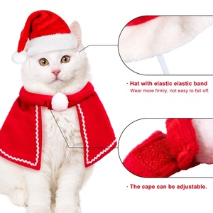 Pafu Creative Pet Costume De Noël Ensemble Renne Bois Bandeau Père Noël Chapeau Écharpe Rouge Noël Jeu De Rôle Fournitures Ensemble - Product Image 2