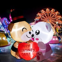 Décorations de jardin lumineuses pour les fêtes de fin d'année, Saint-Valentin, ours gonflables de 4 pieds et jouets de dessin animé en forme de cœur