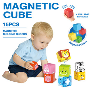 Cubes magnétiques Magic Cube, 15 pièces, 4,2 cm, blocs de construction créatifs pour enfants de 18 mois et plus, jouet éducatif STEM - Product Image 4