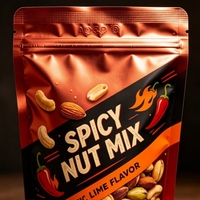Sachets Doypack Imperméables Qualité Alimentaire avec Fermeture Éclair, en Mylar PE Stratifié, Impression Sérigraphique et Gaufrage Personnalisables pour Snacks