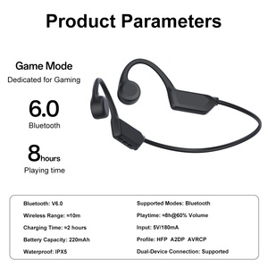 Écouteurs <span class=keywords><strong>sans</strong></span> <span class=keywords><strong>fil</strong></span> à conduction osseuse à oreille ouverte, disponibles en stock, pour la course, le cyclisme et les sports - Product Image 6