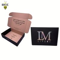 Boîtes d'expédition pliantes en carton ondulé recyclables à double face avec logo personnalisé, finition mate, pour cils